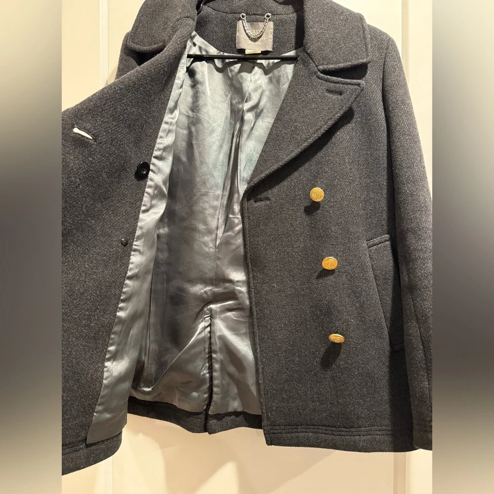 J. Crew Majesty Heather Charcoal Wool Peacoat Size 6 - Picture 4 of 8